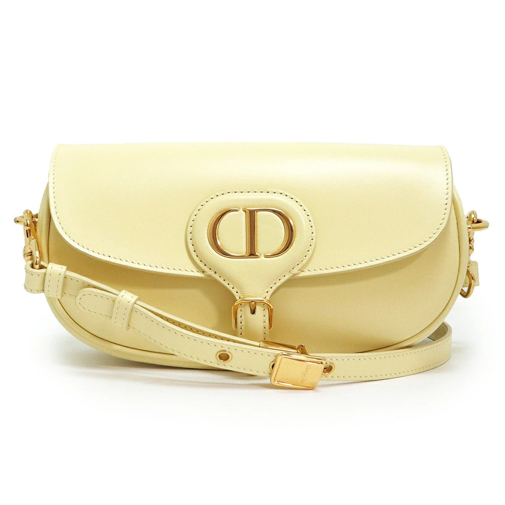 Christian Dior Boy East West Montaigne Shoulder Bag Calfskin Leather Yellow